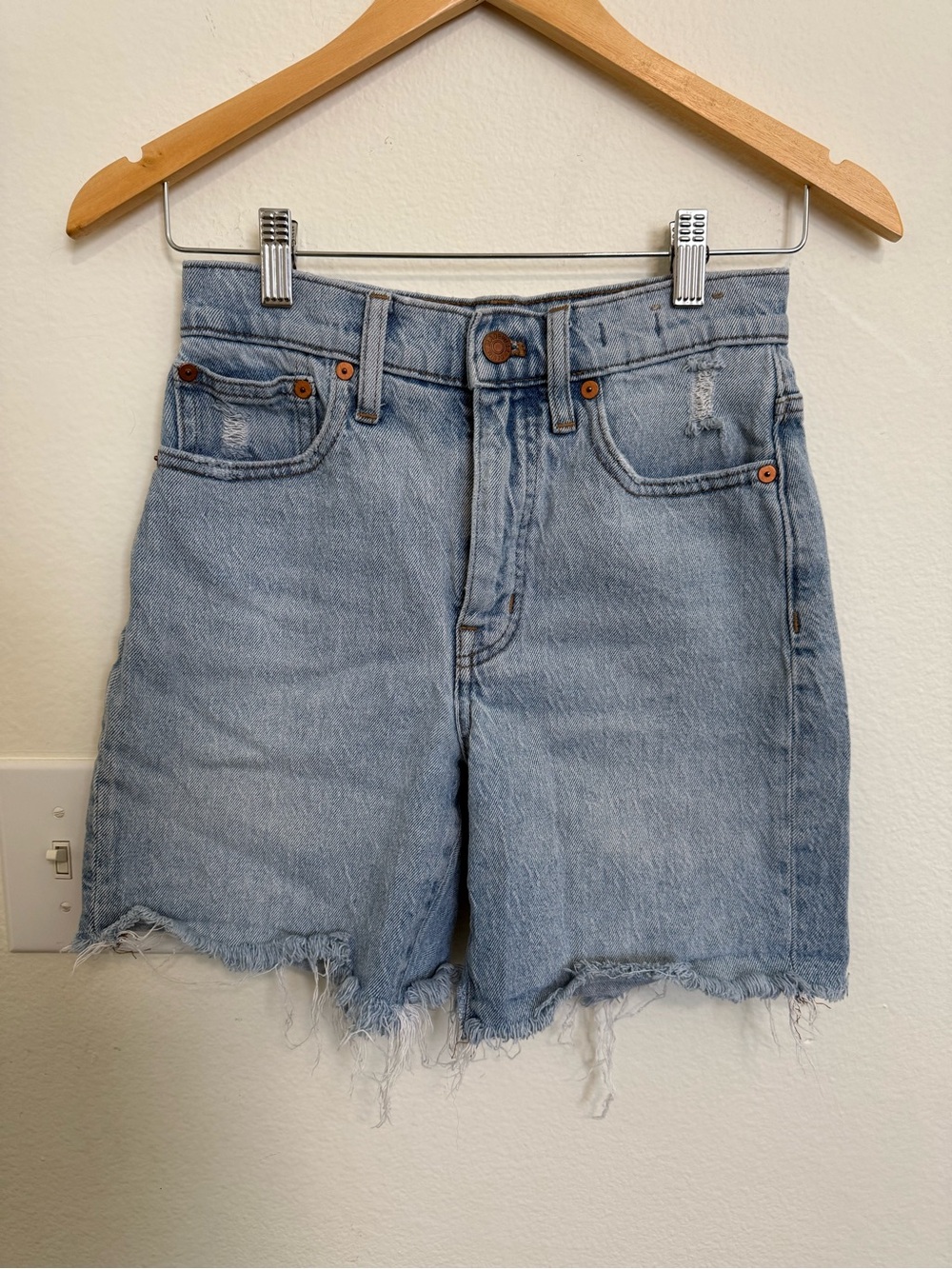 Madewell High-Rise Light Blue Denim Shorts